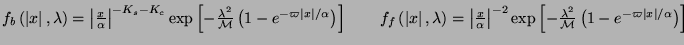 $f_{b}\left(\left\vert x\right\vert,\lambda \right)=\left\vert\frac{x}{\alpha }\...
...}{\mathcal{M}}\left(1-e^{-\varpi \left\vert x\right\vert/\alpha }\right)\right]$
