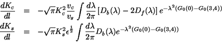\begin{eqnarray*}
\frac{dK_{c}}{dl} & = & -\sqrt{\pi }K_{c}^{2}\frac{v_{c}}{v_{s...
...D_{b}(\lambda )e^{-\lambda ^{2}\left(G_{0}(0)-G_{0}(3,4)\right)}
\end{eqnarray*}